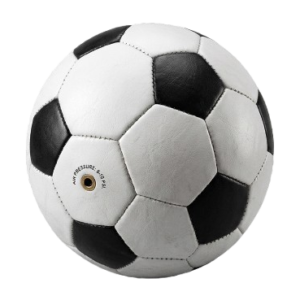 Classic black and white soccer ball isolated on white background, durable training football for matches and practice