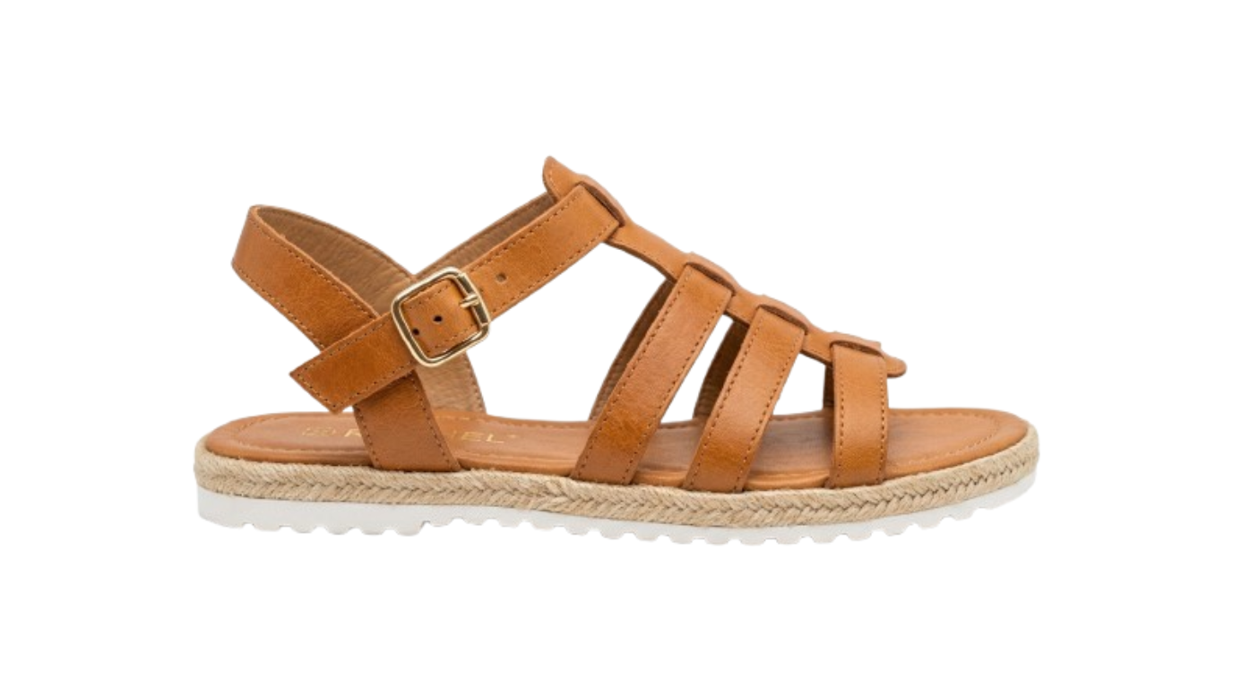 Women’s Strappy Flat Sandals – Rachel Tan Leather Style